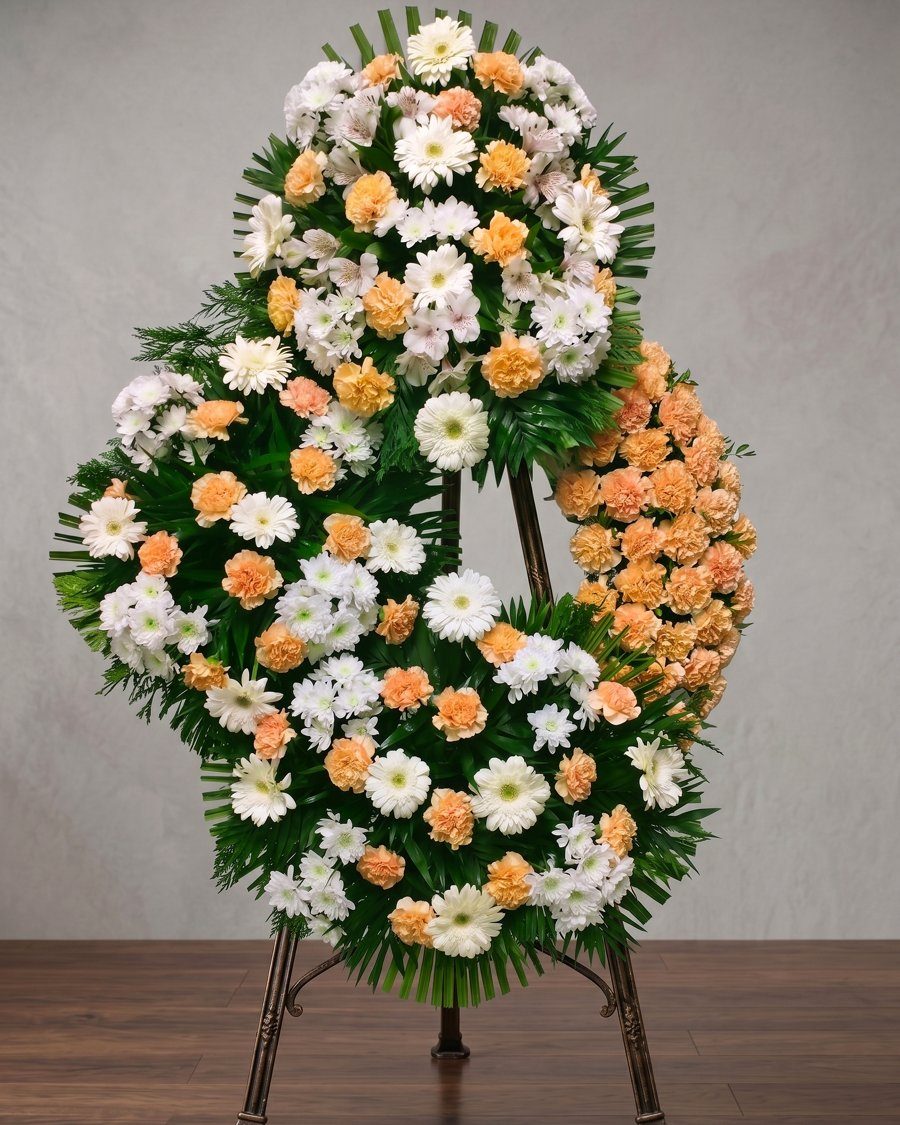 Corona 3 cabezales flor variada melocotón